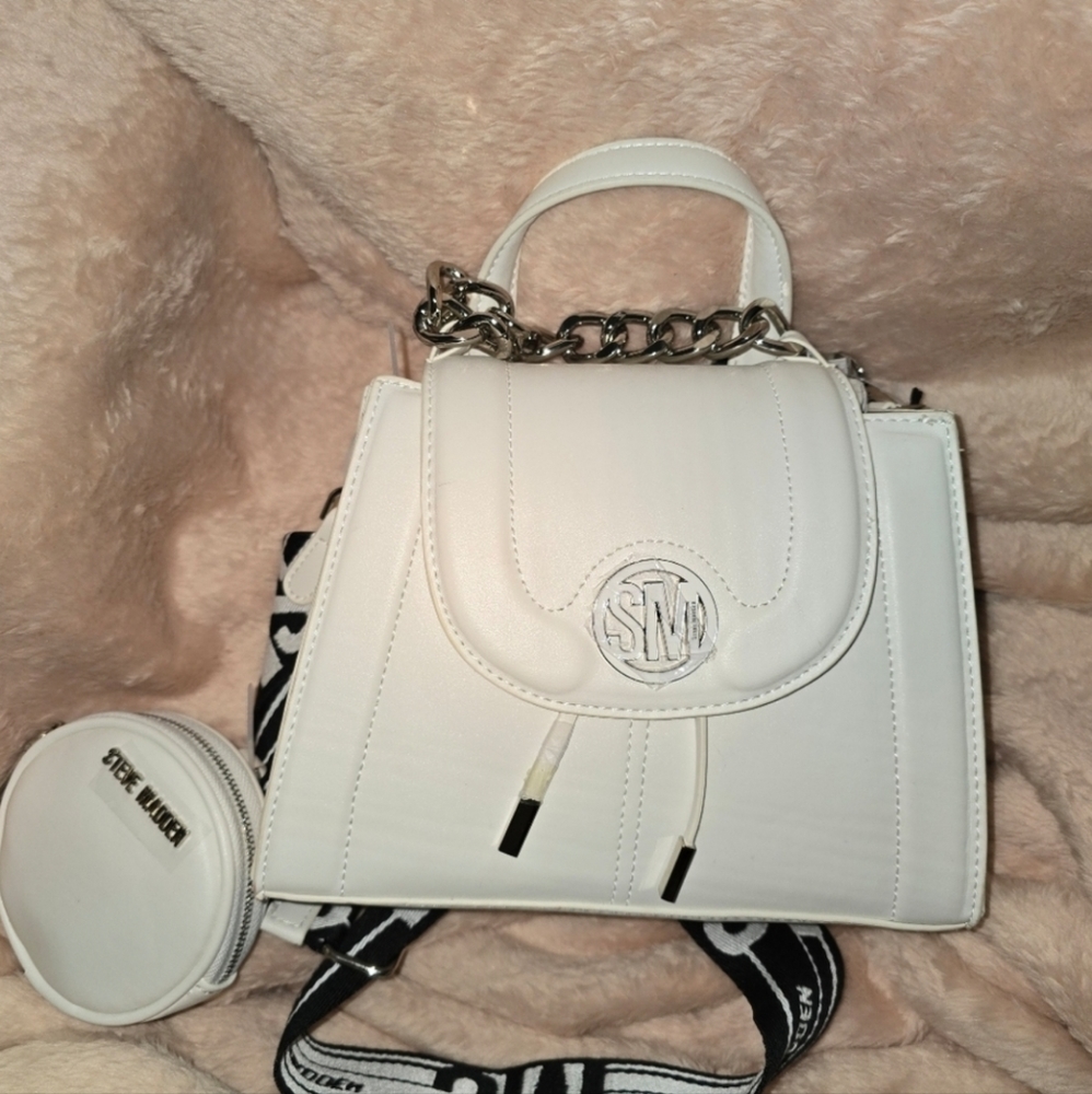 White/Black Bremmy Steve Madden Crossbody - Picture 3 of 4